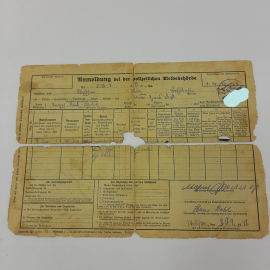 Полицейский формуляр, подписан Марией Феллер,1942г.. Картинка 7
